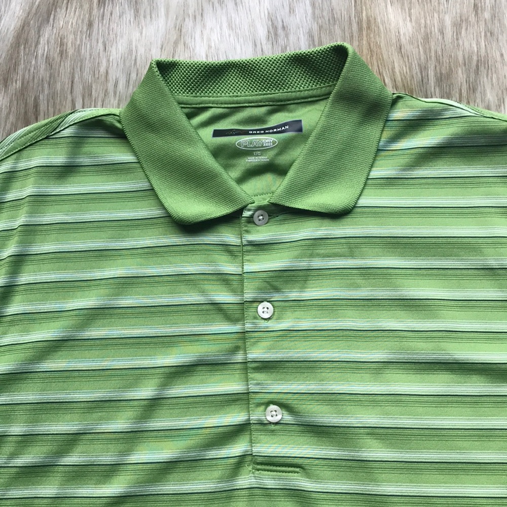 Greg Norman Short Sleeve Polo, Size Large